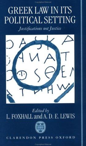 Cover for Greek law in its political setting