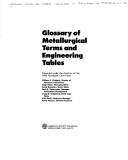 Cover for Glossary of metallurgical terms and engineering tables