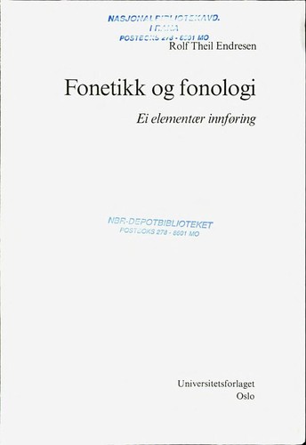 Cover for Fonetikk og fonologi