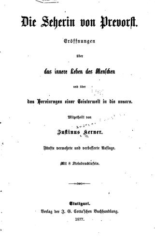 Cover for Die Seherin von Prevorst