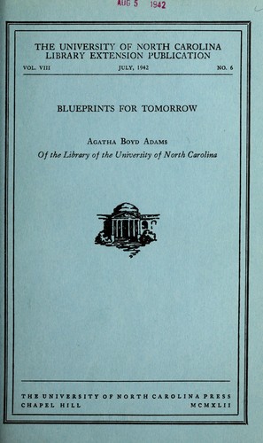Cover for Blueprints for tomorrow