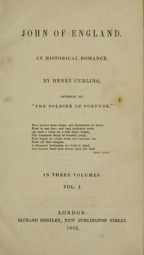 Cover for John of England
