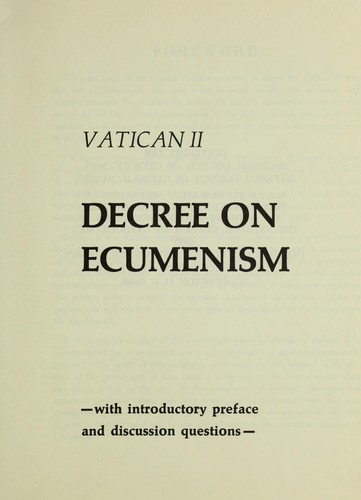 Cover for Decree on ecumenism