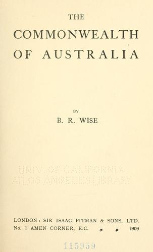 Cover for commonwealth of Australia