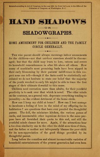 Cover for Shadowgraphs and how to make them