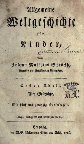 Cover for Allgemeine Weltgeschichte für Kinder.