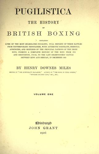 Cover for Pugilistica