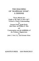 Cover for The Teaching of "Humanae Vitae"