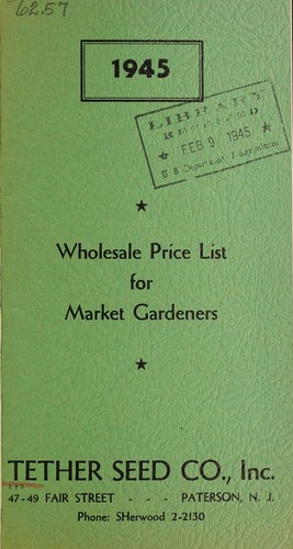 Cover for 1945 wholesale price list for market gardeners