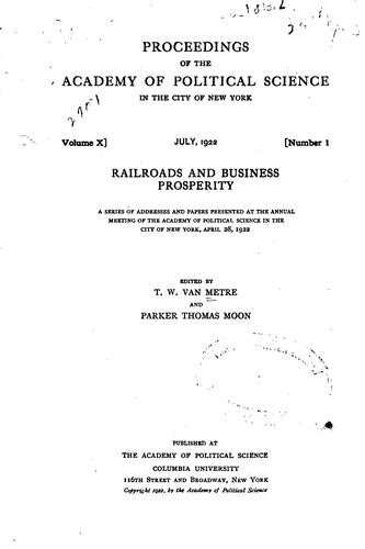 Cover for Railroads and business prosperity