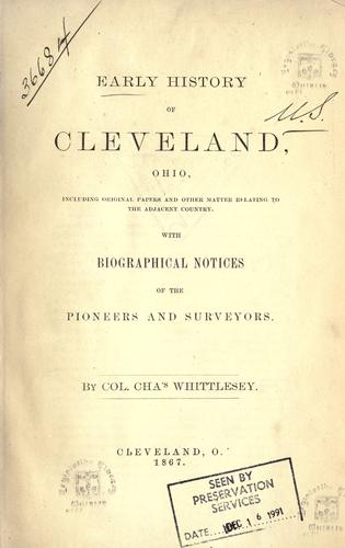 Cover for Early history of Cleveland, Ohio