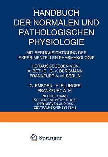Cover for Allgemeine Physiologie der Nerven und des Zentralnervensystems
