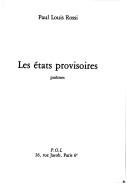 Cover for Les états provisoires