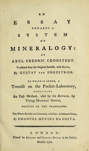Cover for An essay towards a system of mineralogy