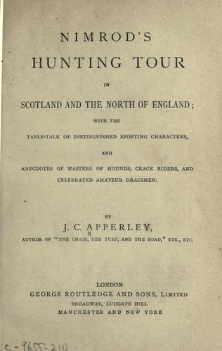 Cover for Nimrod's hunting tour in Scotland and the north of England