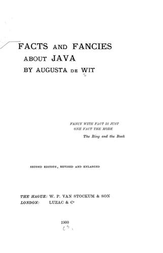 Cover for Facts and fancies about Java