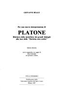 Cover for Per una nuova interpretazione di Platone