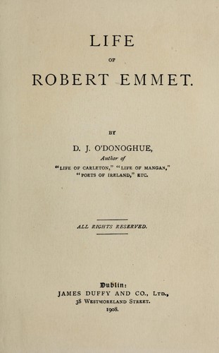 Cover for Life of Robert Emmet