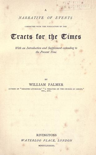 Cover for A narrative of events connected with the publication of the Tracts for the times