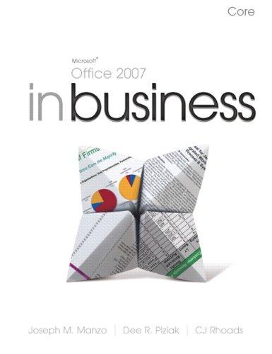 Cover for Microsoft Office 2007 in Business, Core (In Business)
