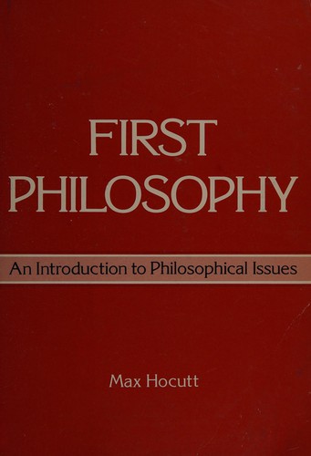 Cover for First philosophy