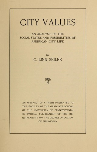 Cover for City values