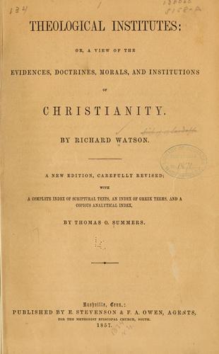 Cover for Theological institutes