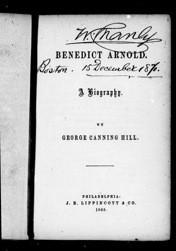 Cover for Benedict Arnold