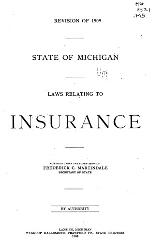 Cover for Laws Relating to Insurance