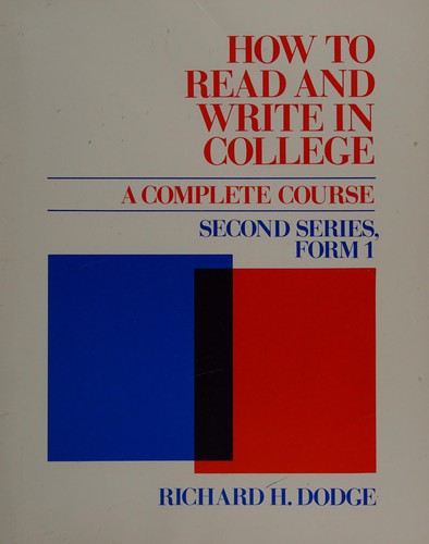 Cover for How to read and write in college