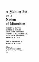 Cover for A Melting pot or a nation of minorities