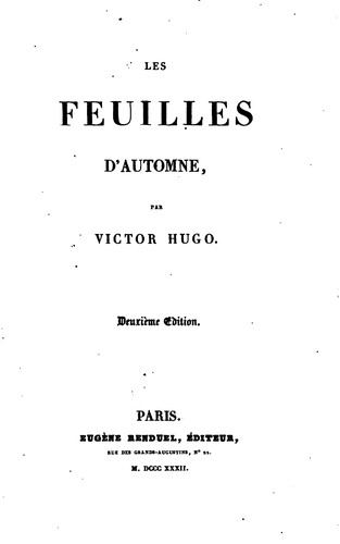Cover for Les feuilles d'automne