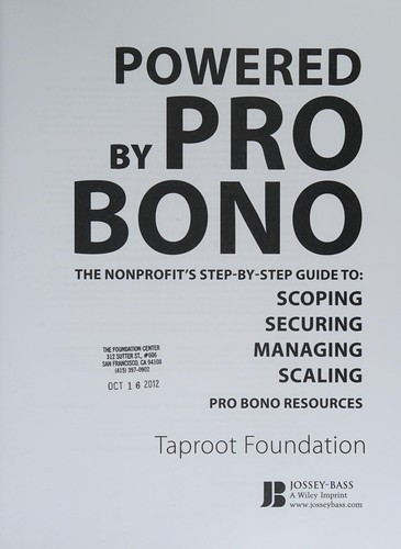 Cover for Powered by pro bono