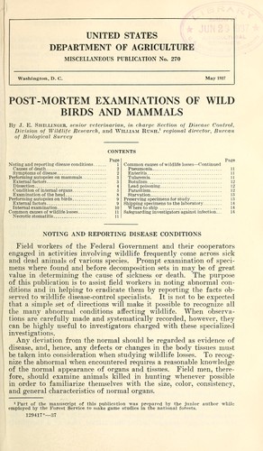 Cover for Post-mortem examinations of wild birds and mammals