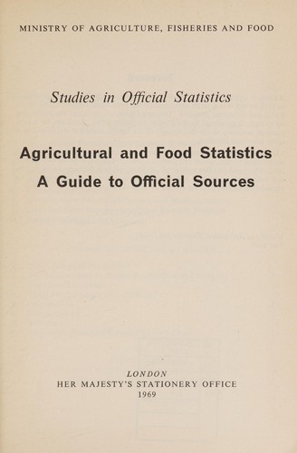 Cover for Agricultural and food statistics