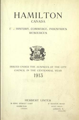 Cover for Hamilton, Canada
