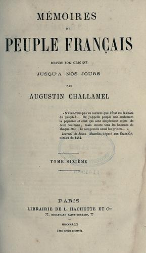 Cover for Mémoires du peuple français depuis son origine jusqu'à nos jours.