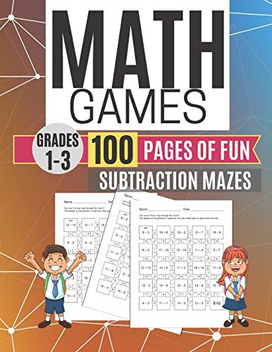 Cover for Math Games SUBTRACTION MAZES 100 Pages of Fun Grades 1-3