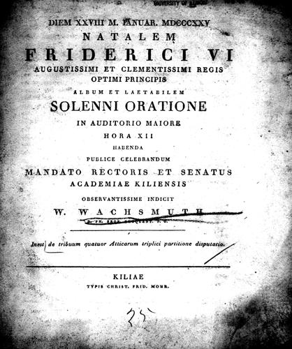 Cover for De tribuum quatuor atticarum triplici partitione disputatio