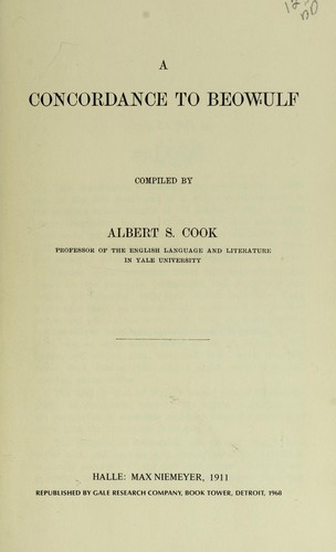Cover for A concordance to Beowulf.