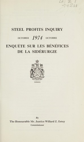 Cover for STEEL PROFITS INQUIRY