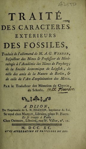 Cover for Traité des caractéres extérieurs des fossiles