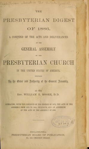 Cover for The Presbyterian digest of 1886.