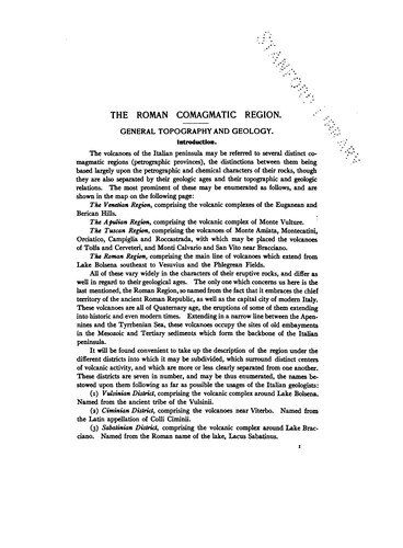 Cover for The Roman comagmatic region.