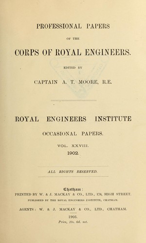 Cover for Professional papers of the Corps of Royal Engineers