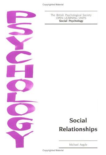 Cover for Social Relationships (Open Learning Units in Social Psychology)