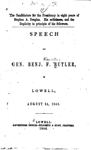 Cover for The Candidature for the Presidency in Eight Years of Stephen A. Douglas: His ...