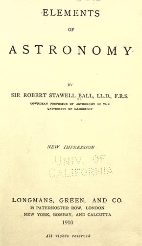 Cover for Elements of astronomy.