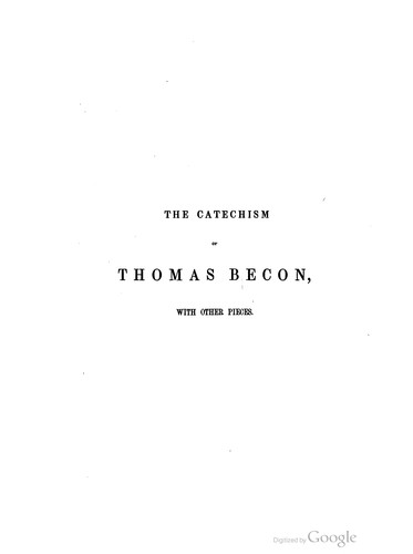 Cover for The catechism of Thomas Becon, S.T.P