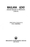 Cover for Maulana Azad, selected speeches & statements, 1940-47